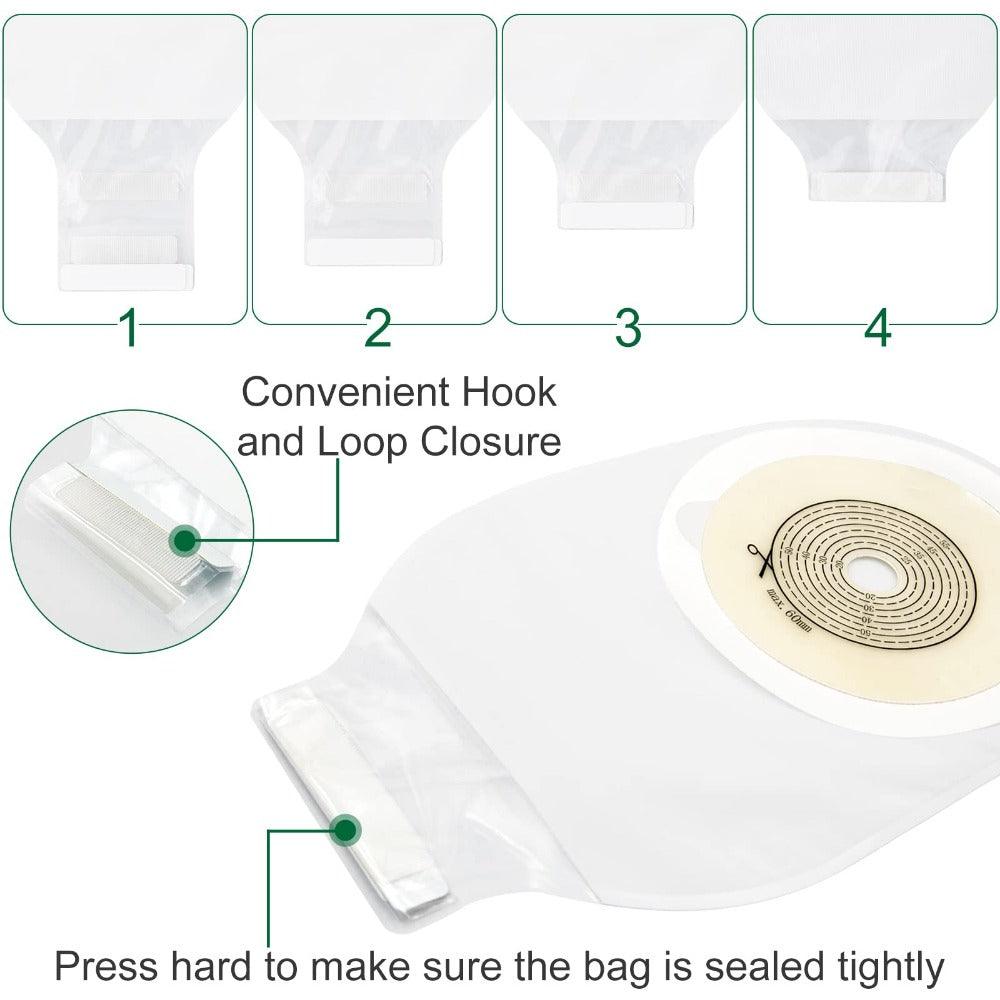 Colostomy Bags, One Piece Drainable Ostomy Pouch, Cut-to-Fit, 20 PCS