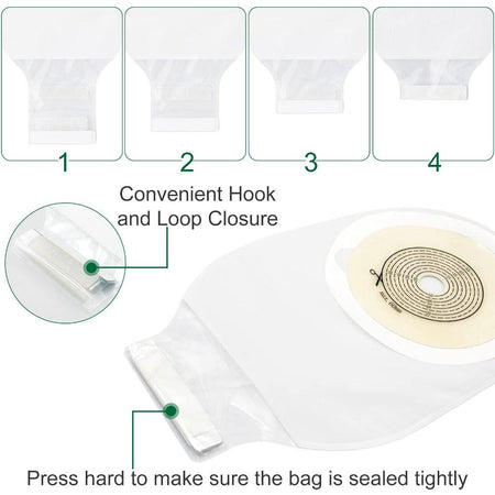 Ostomy Bags, One Piece Drainable Colostomy Pouch, Cut-to-Fit, 20 PCS - KONWEDA MEDICAL KDOB0009